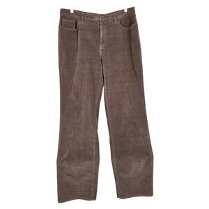 Talbots Chocolate Brown Corduroys 12 Straight Leg Stretch Pants Parisian Minimal